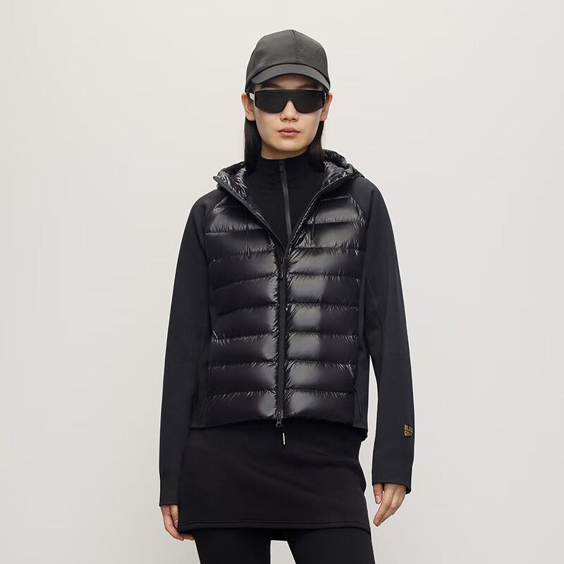 Gaofeng Women's Black Gold 5.0 Short Hooded Goose Down Jacket