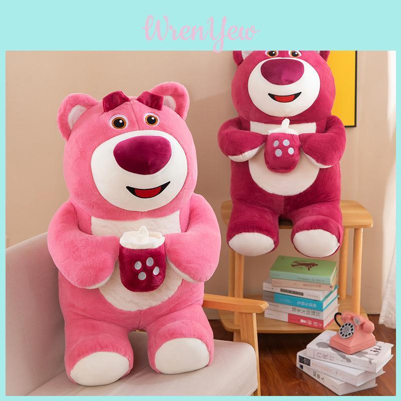 Cute Strawberry Bear Plush Pillow Perfect Gift For Comfort And Cuddles