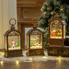 Xmas Snow Globe Lantern with Music Battery Operated Swirling Water Glitters Lighted Xmas Lantern for Home Decor
