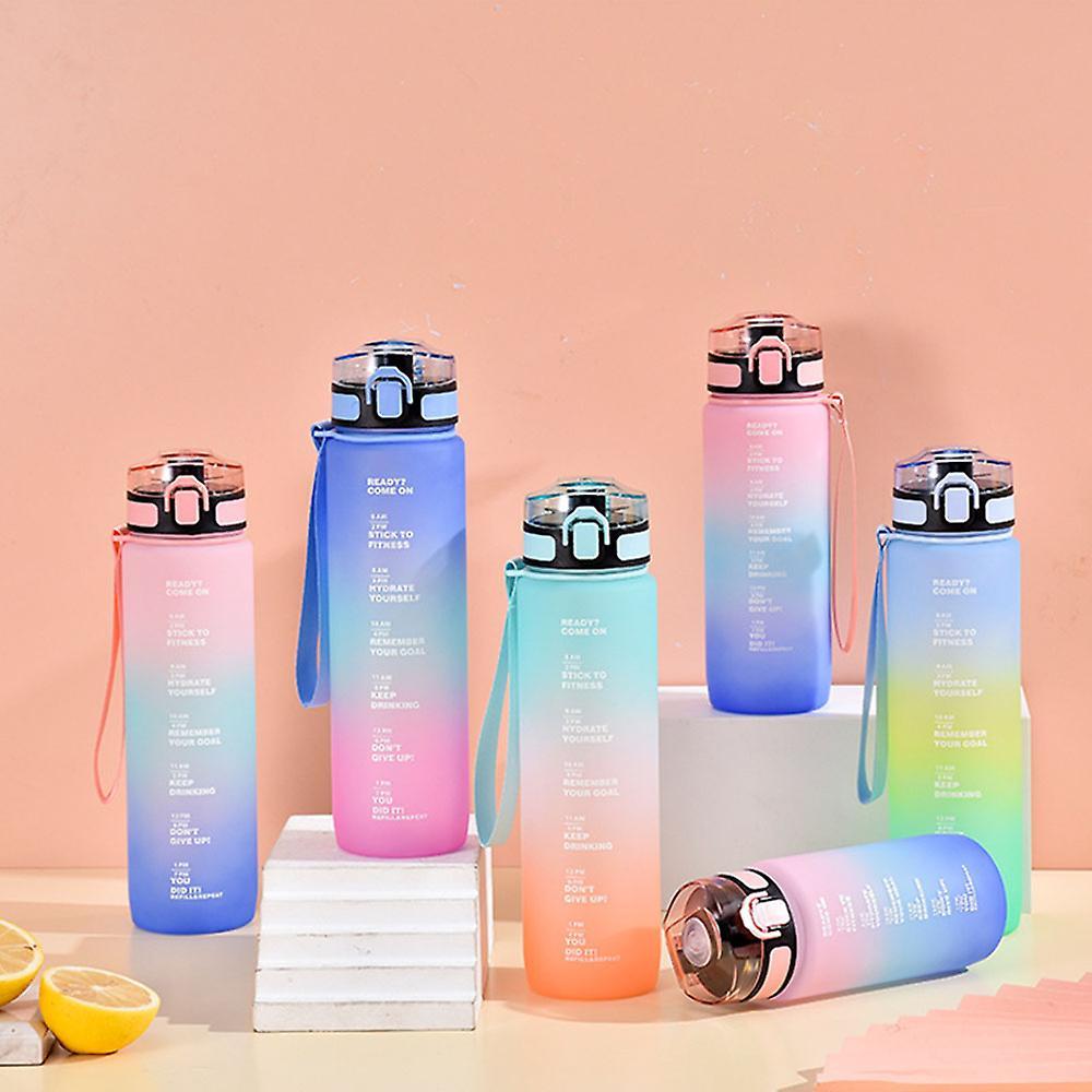 Gradual Color Space Cups Gradient Color Thick Water Bottle for Travel