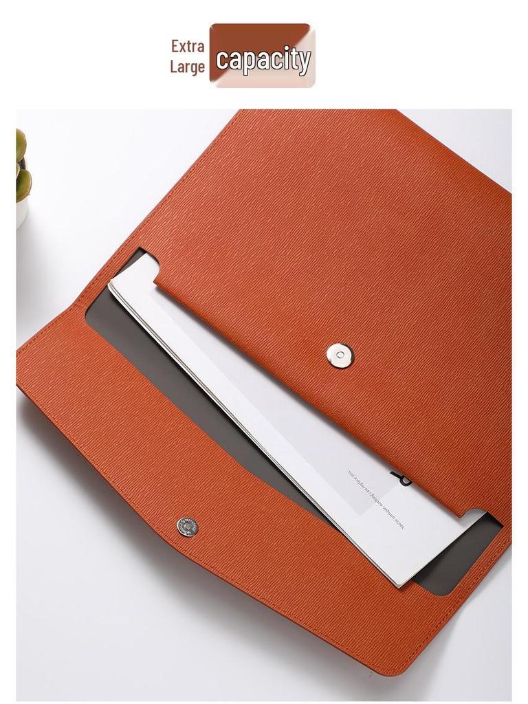 Large Leather A4 Document Folder with Customizable Logo