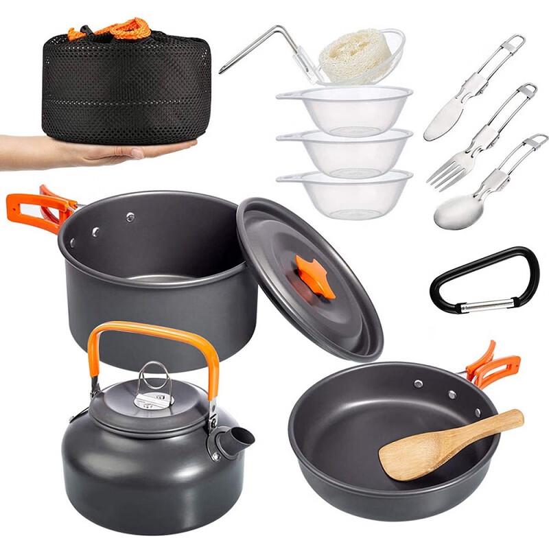 Suiyuan Portable Camping Cookware Set with Teapot
