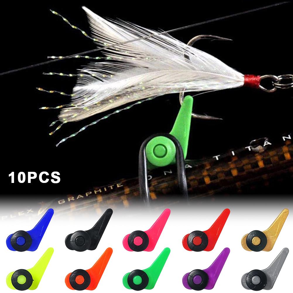 For Fishing Rod with Silicone Ring Plastic Lure Hook Fixer Portable Fishing Accessory 10PCS Hook Keeper