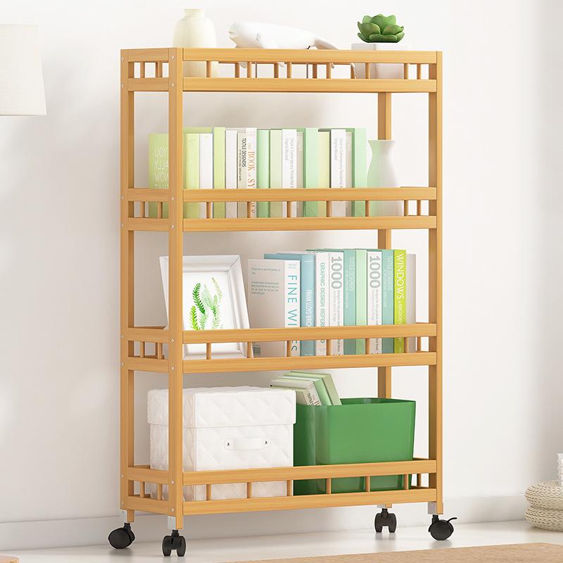 Movable Narrow Kitchen Storage Rack: Multi-Layer, Floor-Standing, Multi-Functional Organizer for Seasonings and Daily Essentials