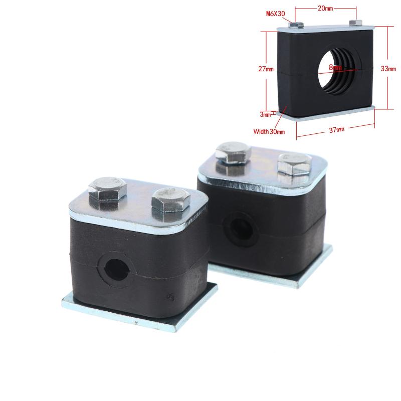 2Pcs Black Nylon Pipe Clamp Bolted Plastic Clip Tube Fastener 6-50Mm Diameter For Fixing And Binding Accessories