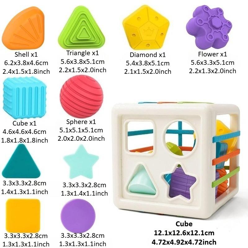 Montessori Toys Shape Sorter Baby Toys Birthday Gift Infant Toddler Toy Sensory Blocks Developmental Learning Fine Motor Skill