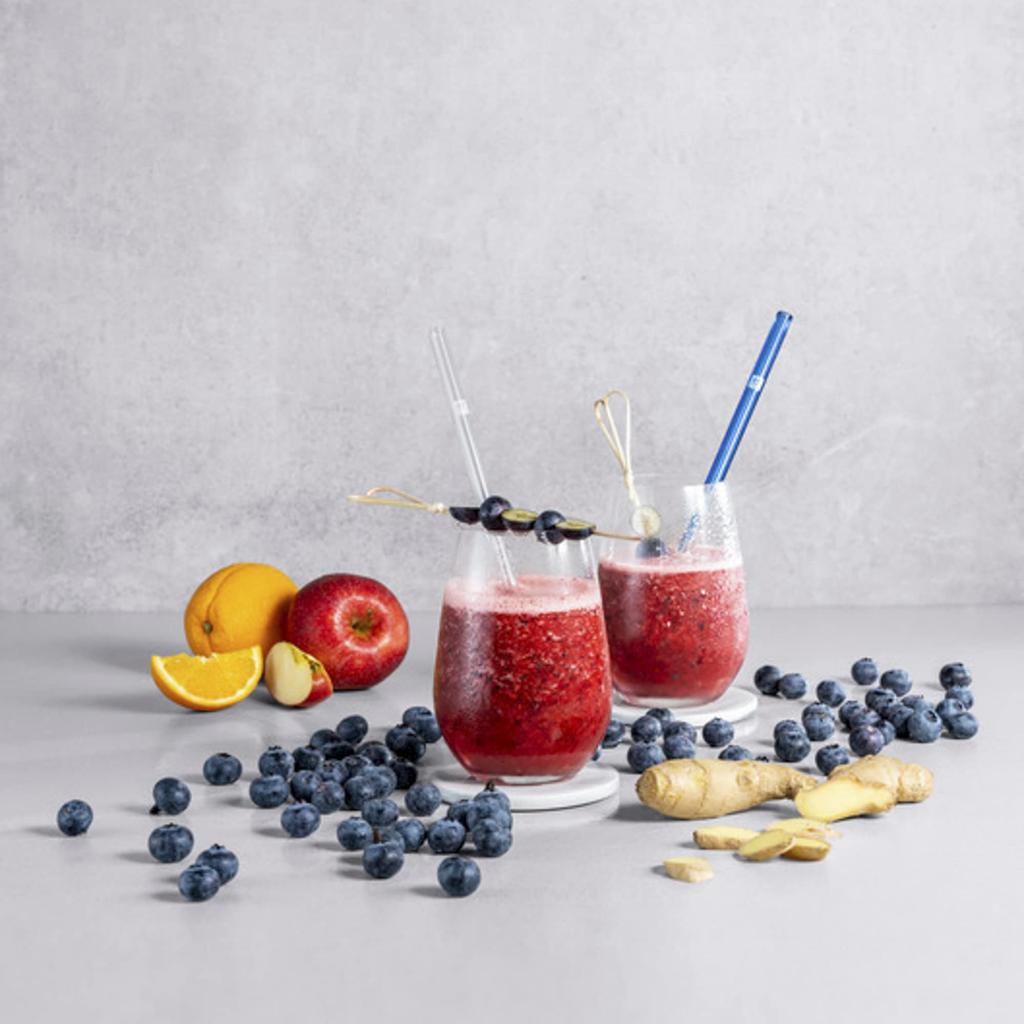 ZWILLING Sorrento Straight Glass Set of Multicolor Straws, 5,