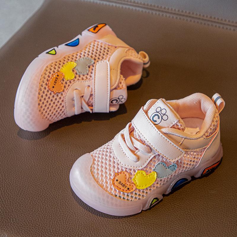 Fashion Children's Shoes Spring and Summer Girls Mesh Shoes Breathable Mesh Hollow White Shoes Children's Sports Shoes