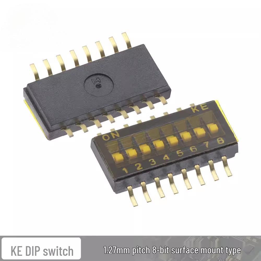 1,27 mm Schwarzer SMT Flachkippschalter DIP-Schalter, 2-10 Positionen (DSHP03TSGER)