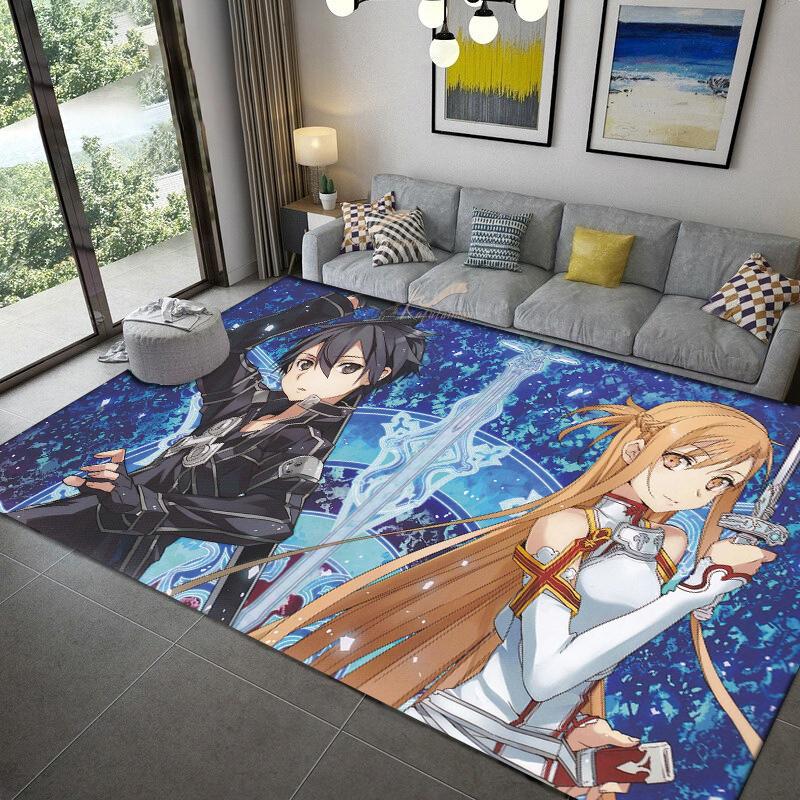 Sword Art Online anime Dywan wielorozmiarowy Dywan do salonu sypialni pokoju dziecięcego Dekoracja domu Dywanik podłogowy Mata antypoślizgowa Mata pod kanapę