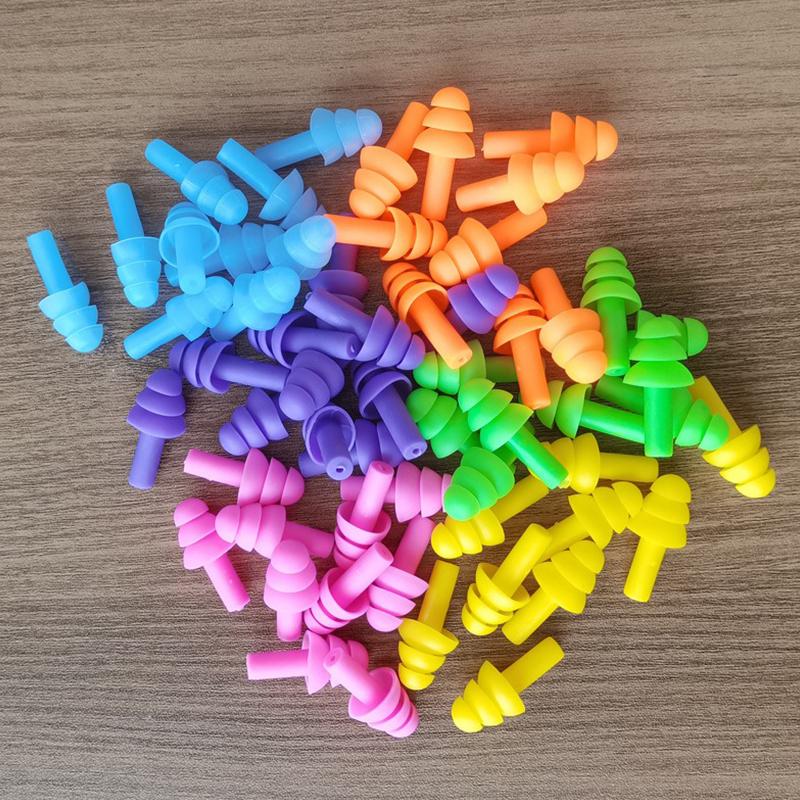 5Pairs/Box Silicone Earplugs Random Mixed Color Anti-noise Waterproof Ear Protection Diving Swimming Washable Ear Protectors ZYF