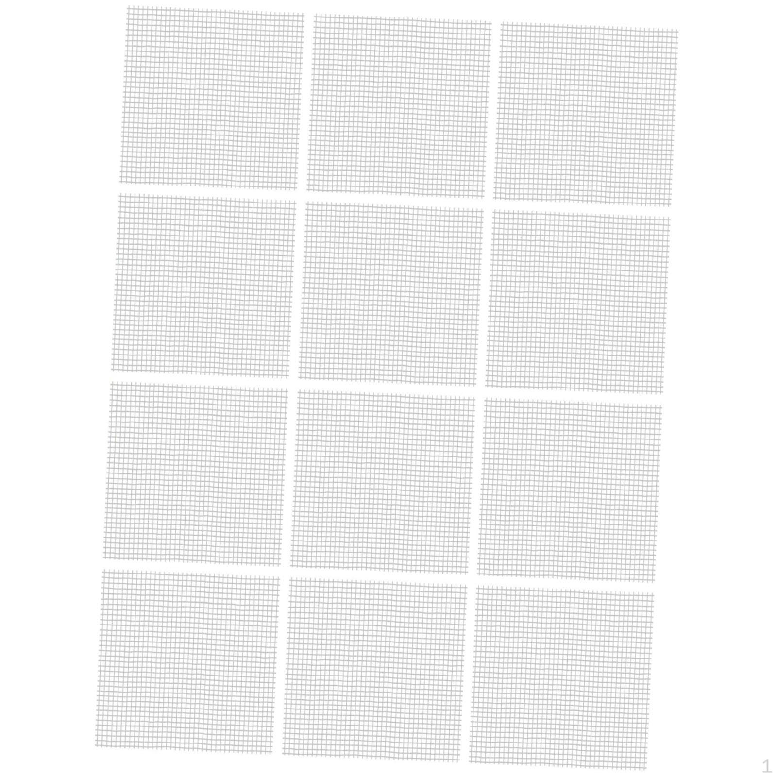 

12pcs Grid Tile Mesh Backing Sheet for Back Mounted Glass Fiber Meshes Wall Craft