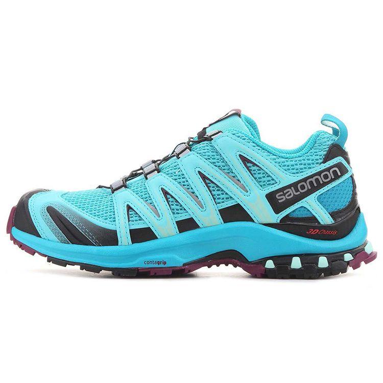 SALOMON XA Pro 3D V9 Fabric Durable Breathable Low-Top Hiking Shoes Women Hiking Shoes Blue 400896