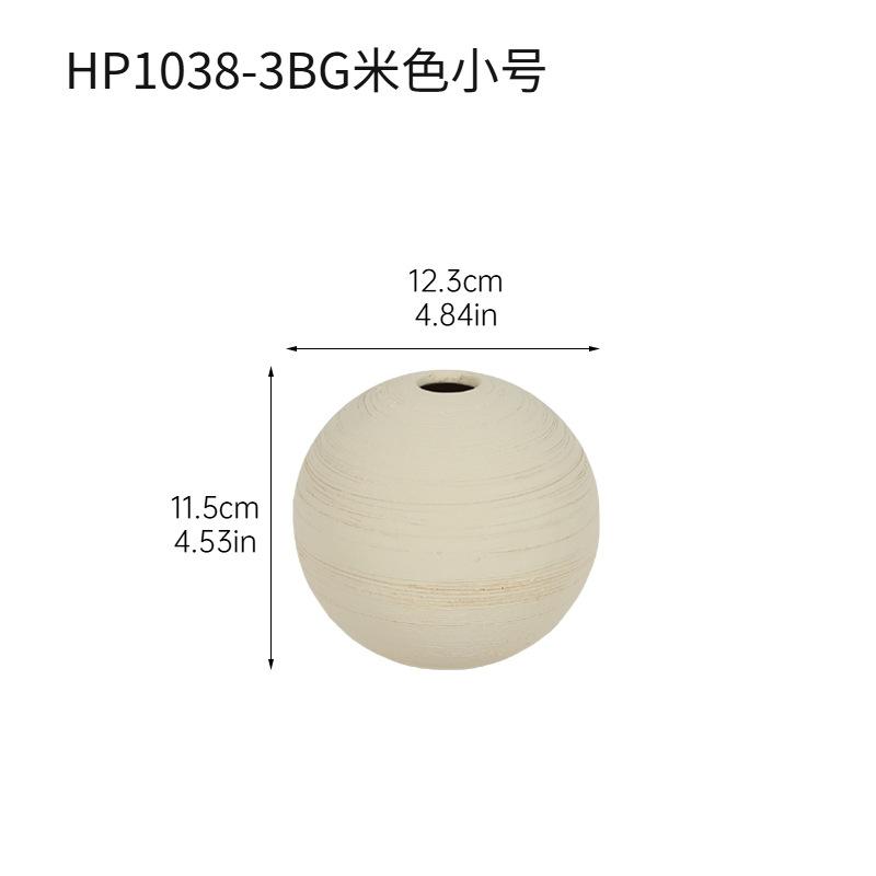 European Style Ceramic Round Ceramic Vase Frosted Spherical Flower Arrangement Ornaments Living Room Dining Table Floral Vase