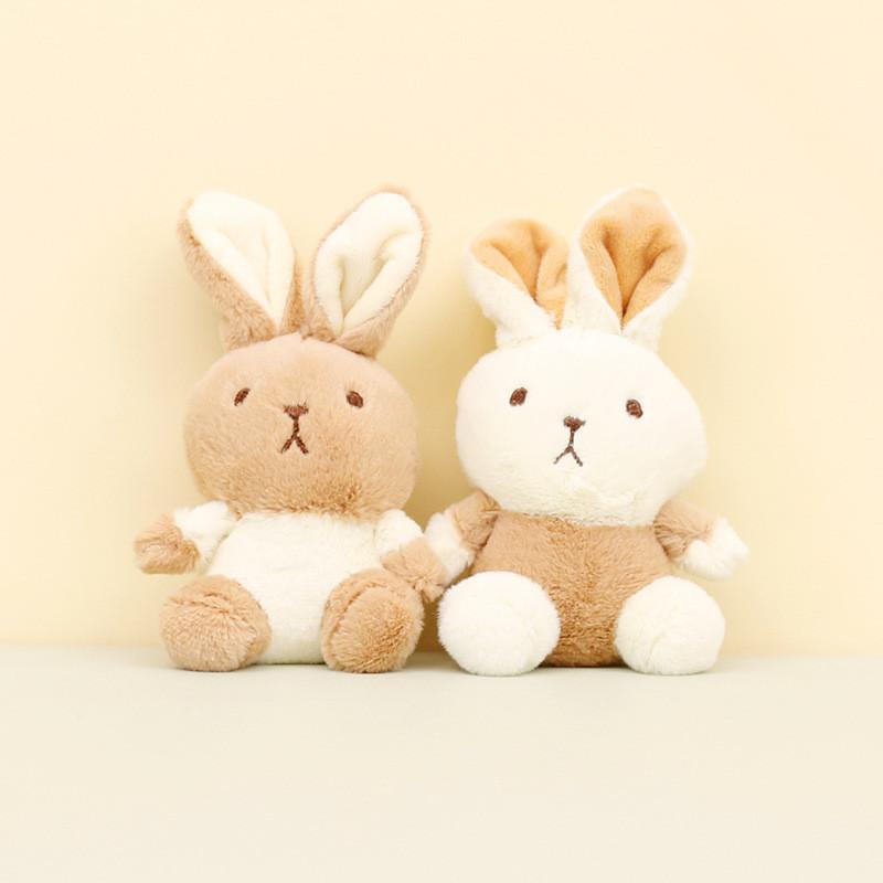 Adorable Plush Keychain Teddy Bear Beige Soft Short Plush Pp Cotton Filling 12cm