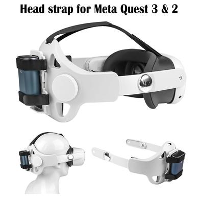 Upgraded Head Strap For Meta Quest 3 & 2 Replacement with Battery Holder Bracket Elite Adjustable VR Headset Accessories