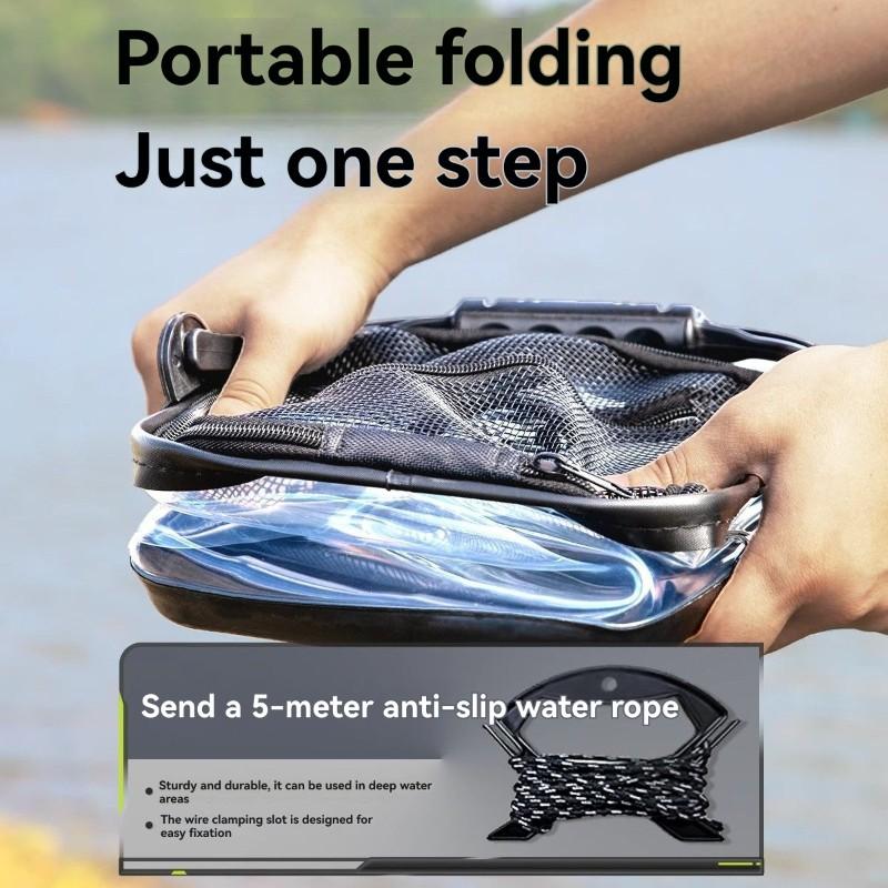 Classy-Portable For Live Fish Water Bucket-Transparent EVA Fishing Bucket 7L/12L For Outdoor Fishing