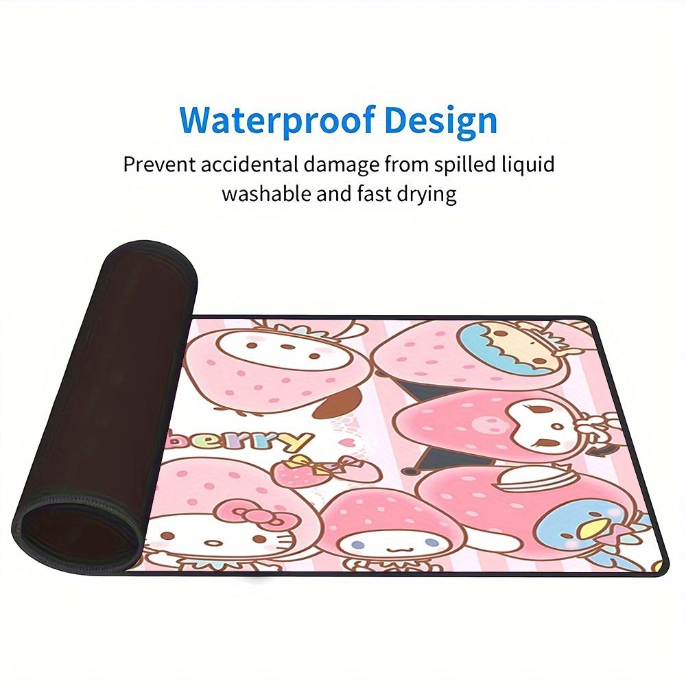 Strawberry Characters Themed XXL Mouse Pad - Non-slip Rubber Desk Mat for Gaming and Office Use, Multi-Function Keyboard  0826064a