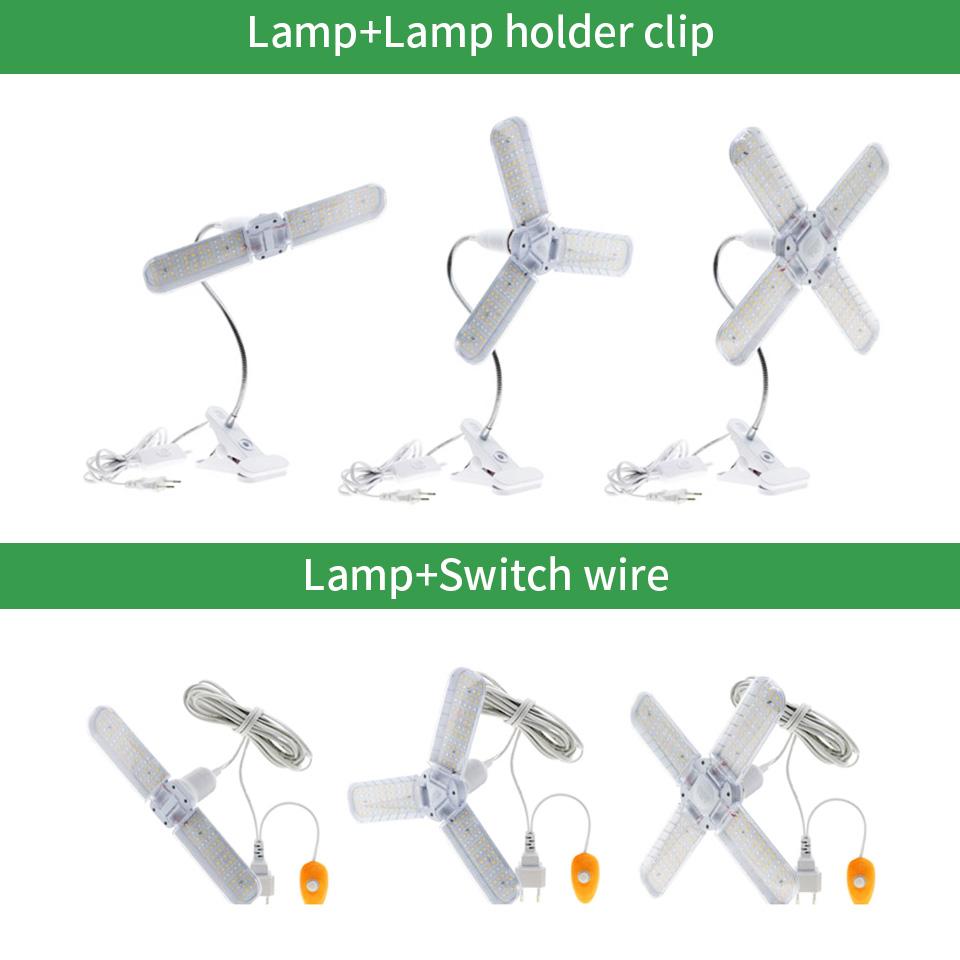 24W 36W 48W Katlanabilir LED Büyümek Işık Tam Spektrum E27 Bitki Büyüyen Işık Phytolamp Ampul Kapalı Bitkiler Için Çiçek Fide