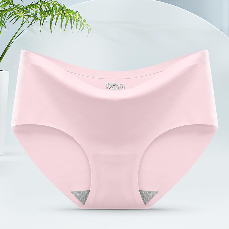 Women s Mid-Waist Ice Silk Seamless Thong Panty M