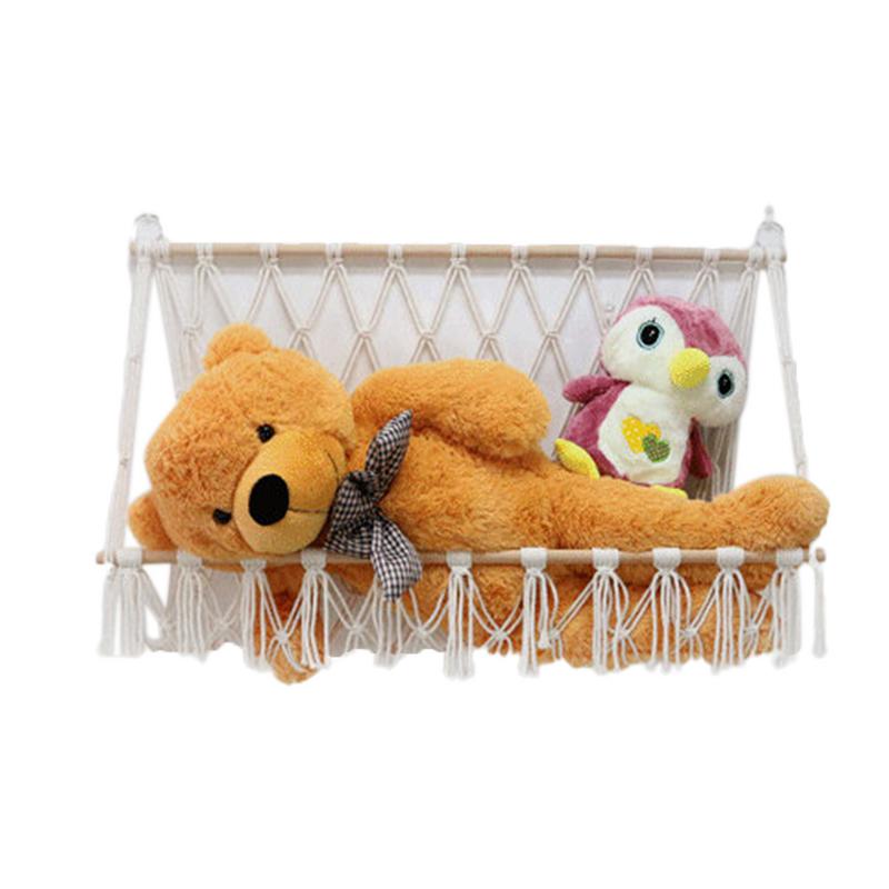 Stuffed Animal Storage Hammock Stuffed Animal Net Or Hammock Tear-Resistant Toy Organizer For Living Room Sling Mesh With Hooks