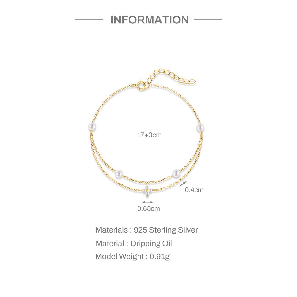 Aide 925 Silver Beaded Pearl Adjustable Versatile Bracelet For Women Gold Ins Bracelet Fine Jewelry Party Gift