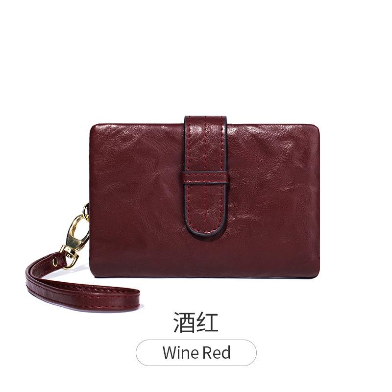 New Women's Wallet Retro Solid Color Portable Short Wallet Simple Fashion Large Capacity Change Bag