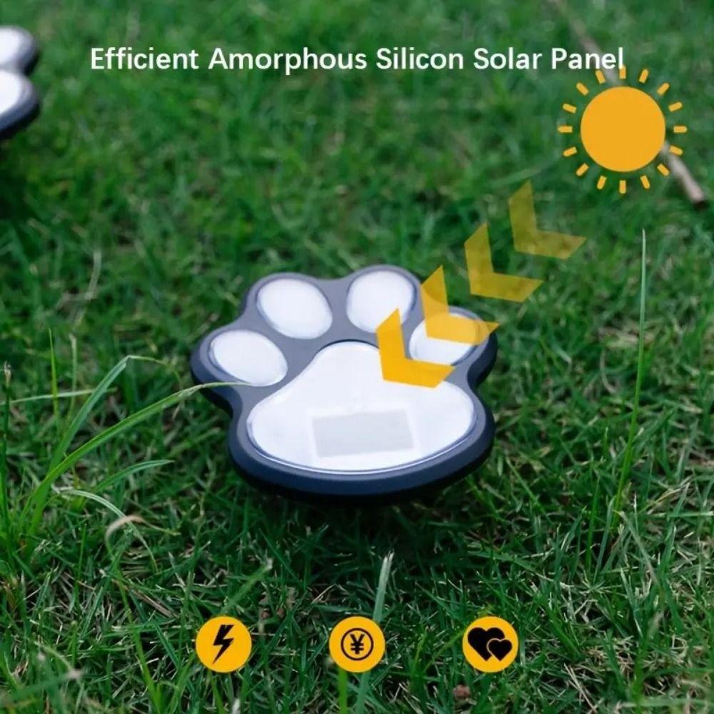 4Pcs Solar Powered Dog Cat Animal Paw Print Light Energy Saving Path Lawn Lamp  Summer Camping