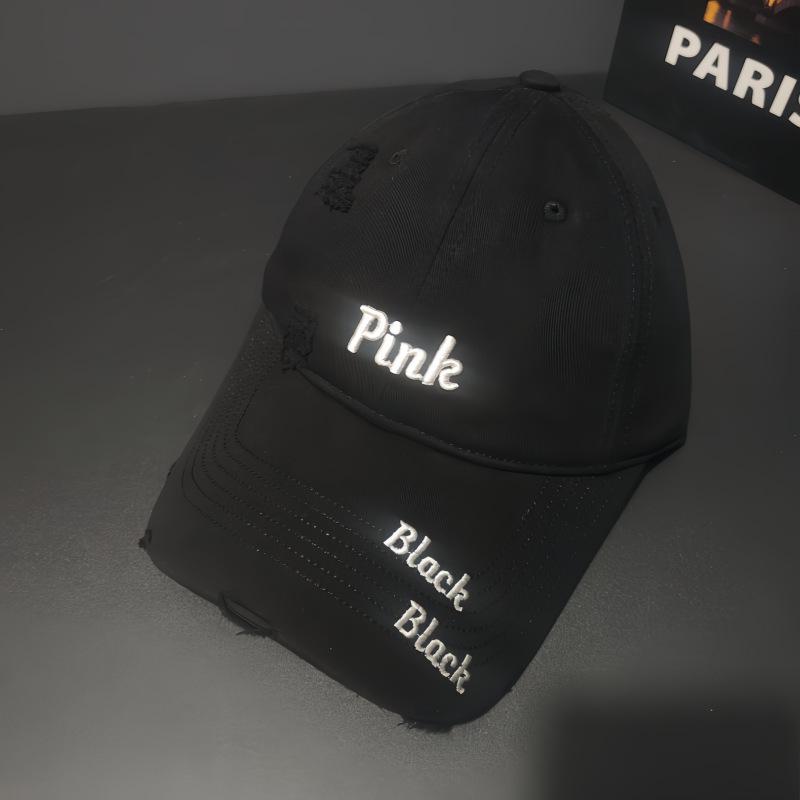 American Soft Top Ripped Letter Baseball Cap Men's and Women's Trendy Brand Cap Showing Face Small Embroidery Hat