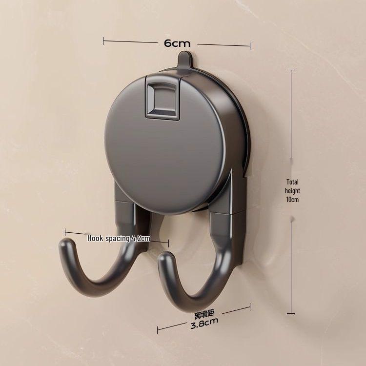 Removable Strong Suction Cup Hook for Coats, Hats, Towels, and More - No-Drill Adhesive for Bathroom or Door.