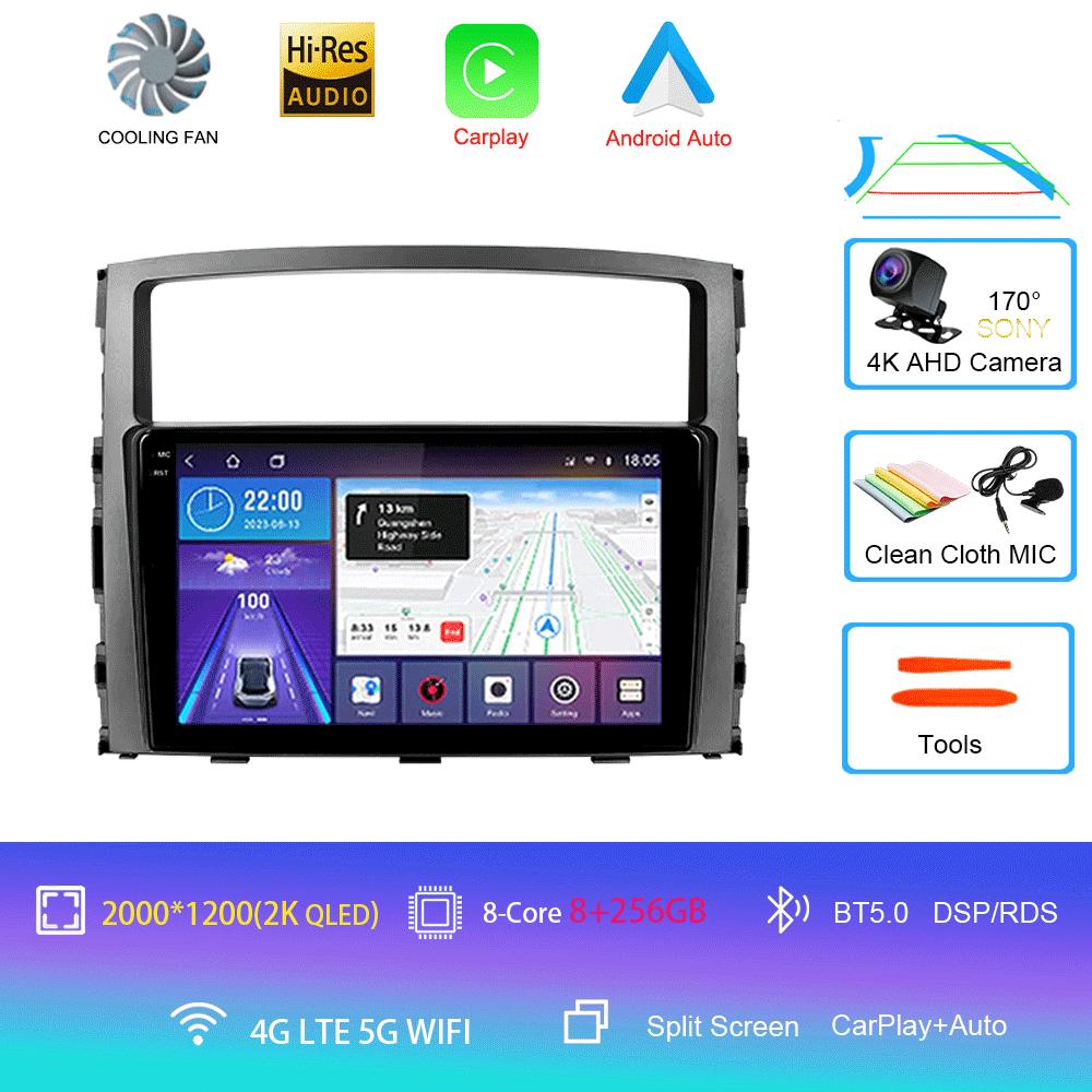Car Radio Android14 Carplay For Mitsubishi Pajero 4 V80 V90 2006 - 2014 Navigation GPS Multimedia Player WiFi+4G Stereo video BT