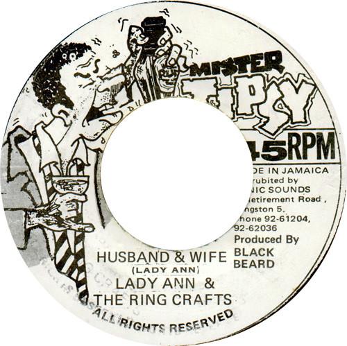 

7inch Record LADY ANN Husband Wife NONE Mister Tipsy 1981 Jamaica Reggae Ska Dub Used