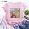 Nezuko Kimetsu No Yaiba Funny Graphic Pink T Shirts Women Vintage Anime Print Tee Shirt 90S