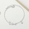 Orstarry S925 Silver Bracelet Chain Cute Pet Cat Claw Print Adjustable Bracelet Chain Charms Jewelry Gift