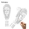 White Resin Feather Skull Head Walking Cane Fashion Decorative Steel Stick Gentleman Elegant Cosplay Cane Knob Crosier 97cm