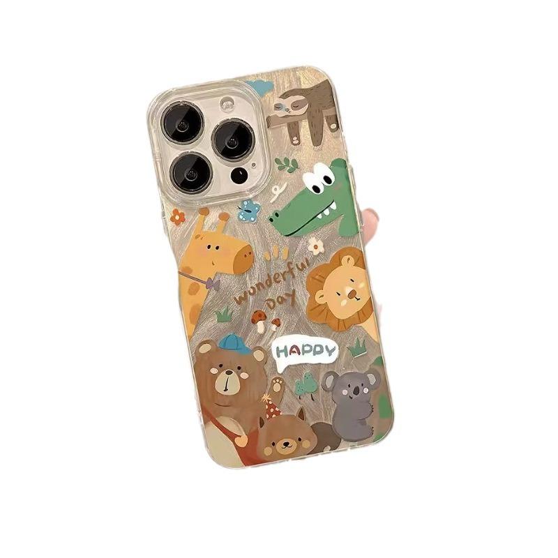 Zoo for iPhone15PRO mobile phone case 14 Apple 1312 hard 118pxins wind painted ultra-thin