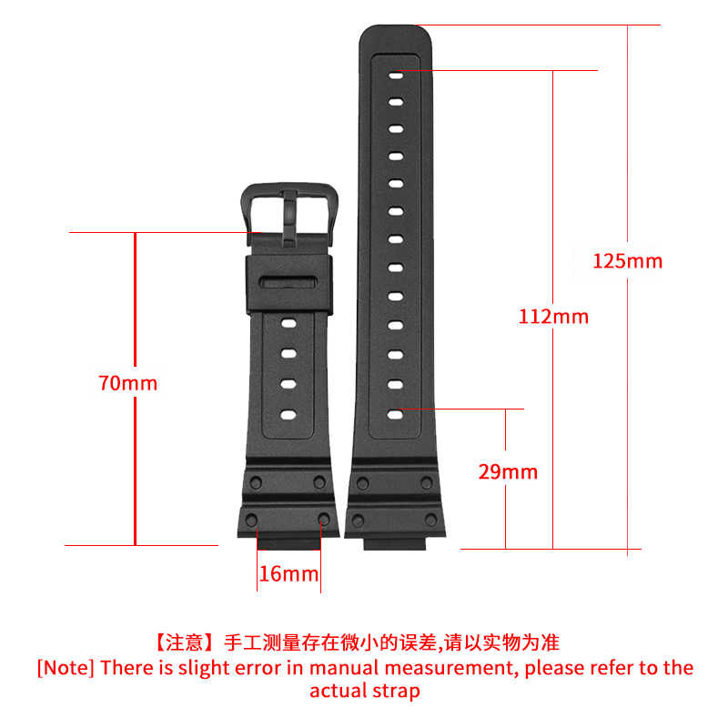 Braccialetto in Silicone da 16 mm per Casio G-Shock GW-5000/B5600/M-5610 DW5600e GLX-5600 Cinturino in Gomma Resina Impermeabile Ga2100
