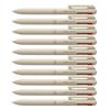 PENTEL Calme 3-Color Ballpoint Pen, 0.7mm, Beige, 10 Pens, BXAC37H