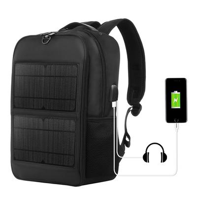 14W Solarpanelbetriebener Solarlade-Rucksack mit Dual-USB, wasserdichtem Nylon, Outdoor, großer Kapazität, Reisetasche für Wandern und Bergsteigen