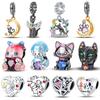 Enamel Charm Bead Charms Bead Copper Family Friend Love Heart Luminous Pendant Compatible With Accessories Bracelets Necklaces Do It Yourself Jeweller