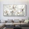 Modern Abstract White and Golden Flower Canvas Painting Prints and Posters Wall Art Pictures for Living Room Home Decor No Frame
