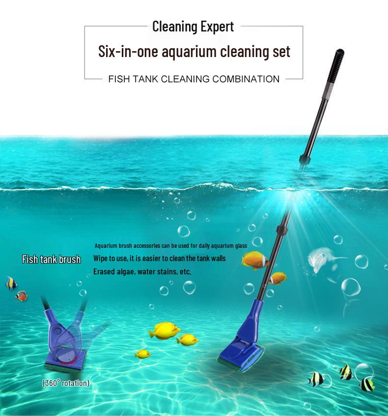 LONDA Aquarium Cleaning Set: Algae Remover, Scraper, and Fish Net Supplies