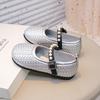 New Korean Style Girls' Fashion Versatile Pearl Shallow Mouth Soft Sole Leather Shoes In Autumn