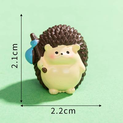 Miniature Garden Cartoon Adorable Hedgehog Figurine DIY Gardening Decorative Accessories Eco-Bottle Desktop Resin Ornament