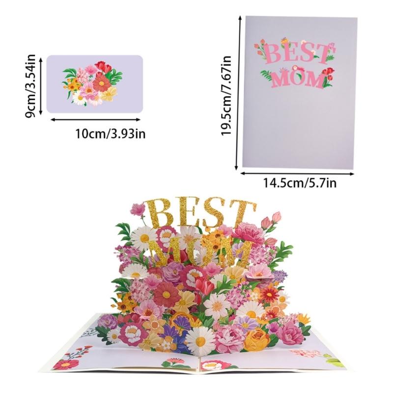 Special Mother's Day Invitation Card Handmade Greeting Card Gift for Mom 3D Popup Flower Surprise Card