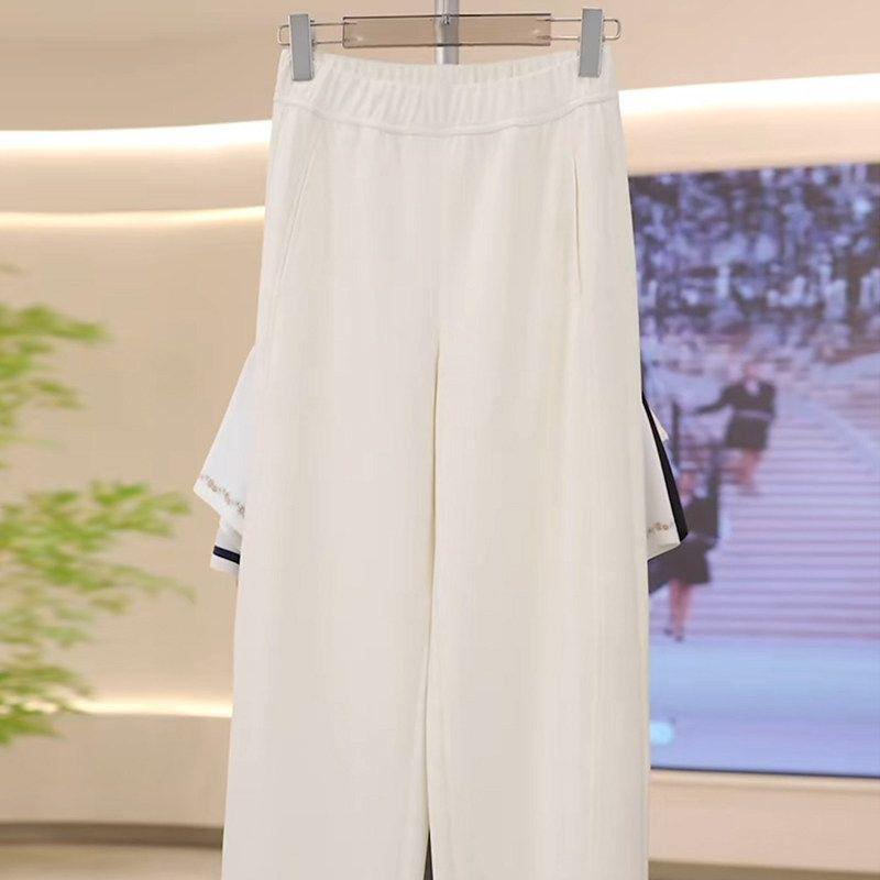 

European-Style Banana Cut Pants for Women, Early Spring 2026 New Model, Summer High-Waisted Slimming Loose Casual Narrow Straight-Leg Pants White L