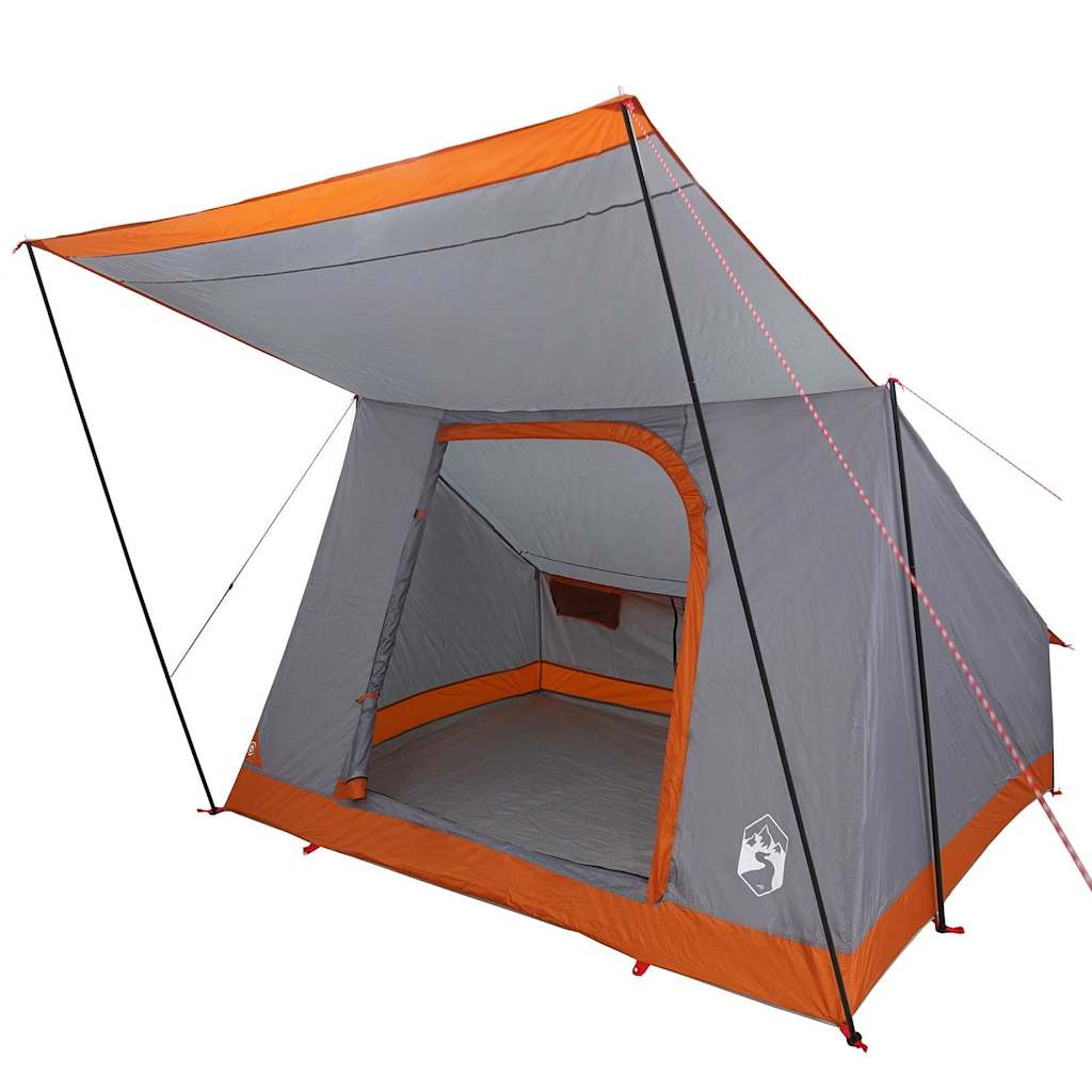 Camping Tent with Roof in Grey and Orange 223 x 163 x 130 cm Taffeta
