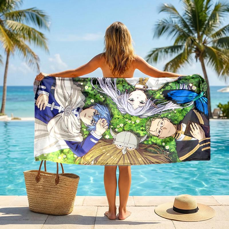 Frieren Fashion Beach Towel: Ideal for Summer Adventures Soft, absorbent and quick drying suitable for swimming and bathing