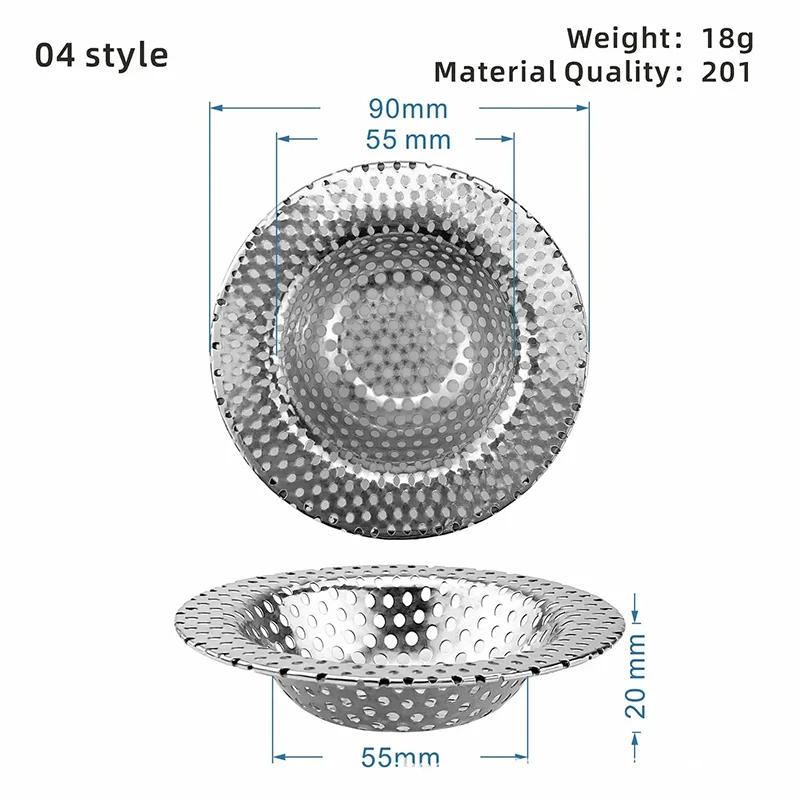 Kitchen Sink Filter Stainless Steel Mesh Sink Strainer Filter Sewer Mesh Strainers Bathroom Sink Strainer Drain Hole Filter Trap