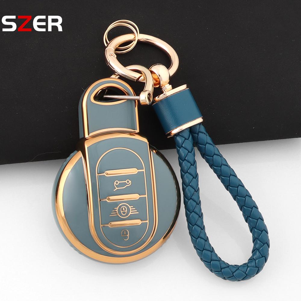 For Bmw Mini Cooper S One Jcw F54 F55 F56 F57 F60 Clubman Countryman Auto New Tpu Key Fob Case Cover Protection Fob Keychain